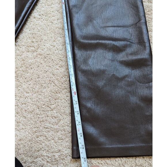 Aritzia Wilfred Melina Rich Mocha Brown High-Rise Straight Leg Pants, size 10 - Picture 6 of 11